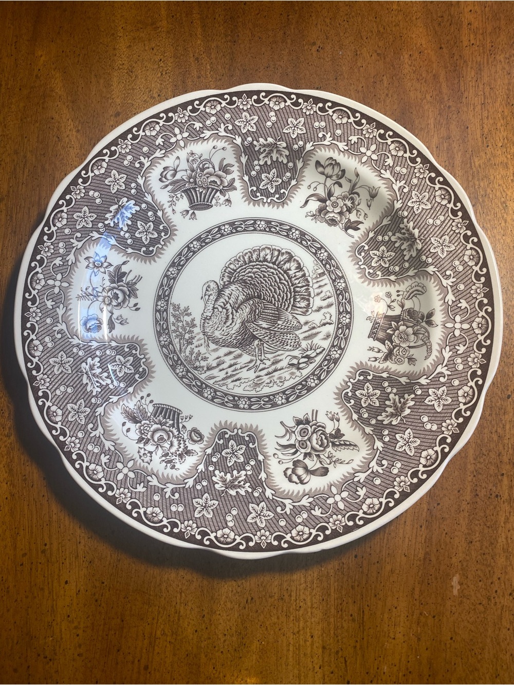 Spode Festival Brown and White Turkey Dinner Plate 10.50”